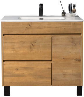 Differnz Badmeubelkastset Differnz Sofi 80 Licht Eiken