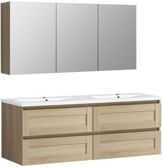 Differnz Badmeubelset Differnz Reno 120x45,5x55 cm FSC Eiken Differnz