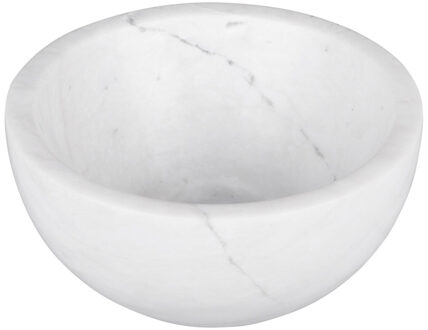 Differnz Boomer Waskom - 20x20x10cm - marmer - rond - wit 36.102.23 Marmer gemêleerd