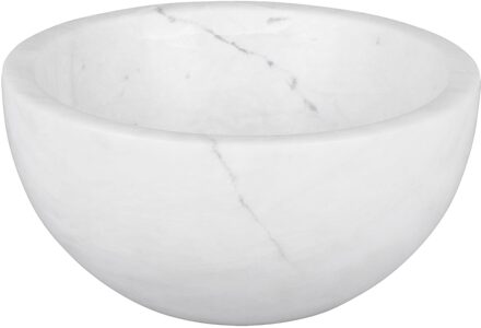 Differnz Boomer Waskom - 20x20x10cm - marmer - rond - wit 36.102.23 Marmer (Wit)