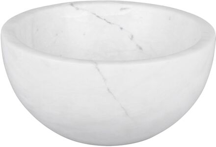 Differnz Boomer Waskom - 20x20x10cm - marmer - rond - wit 36.102.23 Marmer (Wit)