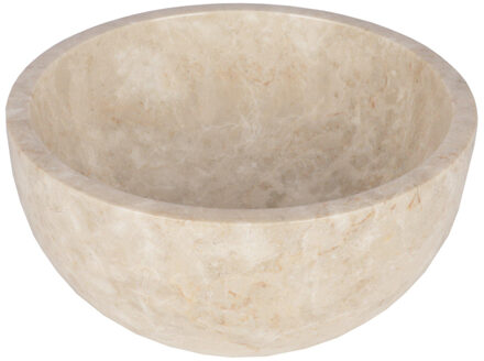 Differnz Boomer Waskom - 21x12cm - rond - Marmer - Beige 36.102.33 Beige zijdeglans