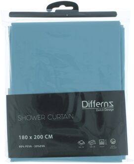 Differnz Douchegordijn Base – 180 x 200 cm – Waterdicht PEVA - Blauw