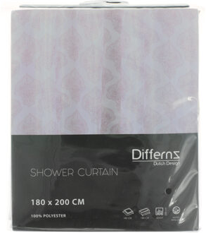 Differnz Douchegordijn Boho – 180 x 200 cm – Verzwaard – 100% Polyester - Roze