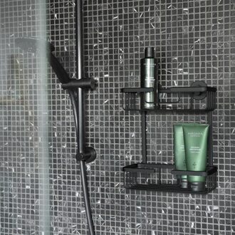 Differnz draadmand rechthoek, 2-laags - Aluminium - Zwart - 25 x 12 x 30 cm