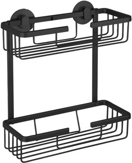 Differnz draadmand rechthoek, 2-laags - Aluminium - Zwart - 25 x 12 x 30 cm