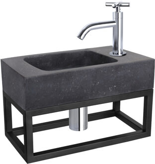 Differnz Fontein/Handdoekrek Force Bombai Gebogen Kraan X Chroom Zilver, Zwart