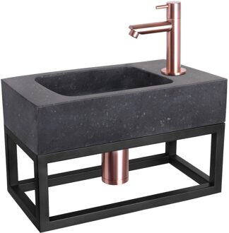 Differnz Fontein/Handdoekrek Force Bombai Rech Rood Koper Koper, Zwart