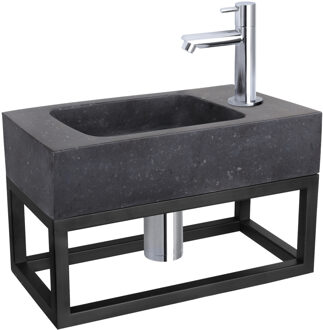 Differnz Fontein/Handdoekrek Force Bombai Rechte Kraan Chroom Zilver, Zwart