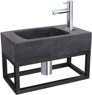 Differnz Fontein/Handdoekrek Force Bombai Rechte Kraan Chroom Zilver, Zwart