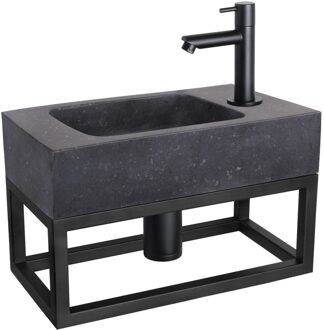 Differnz Fontein/Handdoekrek Force Bombai Rechte Kraan Mat Zwart