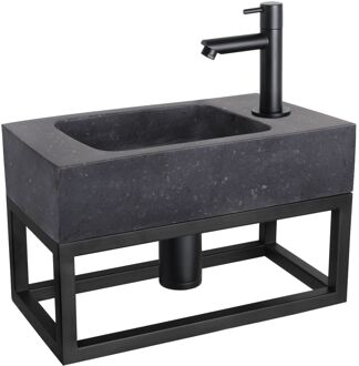 Differnz Fontein/Handdoekrek Force Bombai Rechte Kraan Mat Zwart