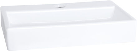 Differnz Fonteinset Differnz Mix En Match Flat Small 7x38x24 cm Keramiek Wit (Keuze Uit 5 Kleuren Kranen)