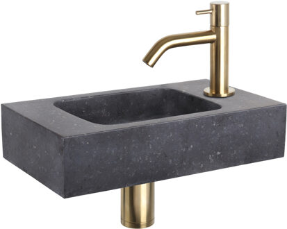 Differnz Fonteinset Force Bombai Black Gebogen Kraan Mat Goud Goud, Zwart