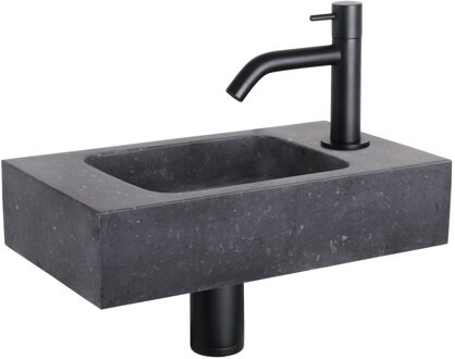 Differnz Fonteinset Force Bombai Black Gebogen Kraan Mat Zwart