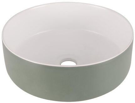 Differnz MIRA Waskom - 36x12cm - keramiek- groen/wit 38.009.05 Groen mat