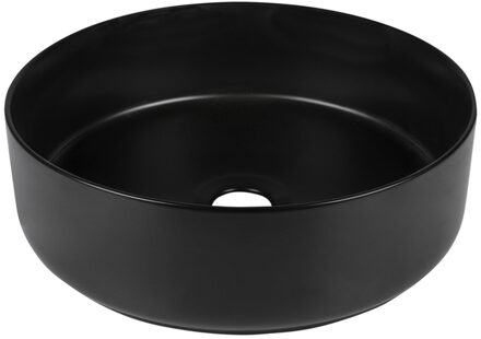 Differnz Mira Waskom Keramiek diameter 36 x 12 cm zwart 38.010.52 Zwart mat