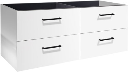 Differnz Onderkast Differnz Hilde120x50x45.5 cm Hoogglans Wit Wit Chroom
