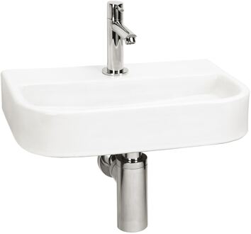 Differnz Ovale Small Fontein Toilet - Set - Fontein 38 x 24 cm inclusief fonteinkraan en sifon - Keramiek - Wit
