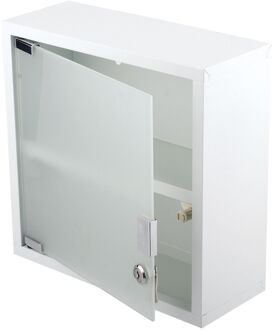 Differnz Quadro kubuskast 30x30x12cm met satin glas zonder kruis met slot beige