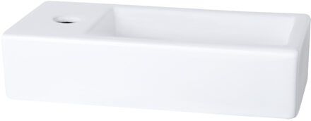 Differnz Ravo Fontein - 38.5x18.5x9.5cm - 1 kraangat links - keramiek wit 38.005.42 Wit glans