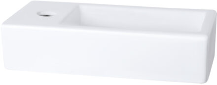 Differnz Ravo Fontein - 38.5x18.5x9.5cm - 1 kraangat links - keramiek wit 38.005.42 Wit glans