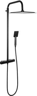 Differnz Regendouche Differnz Thermoline Vierkant 25x25 cm Stortdouche met Handdouche Mat Zwart