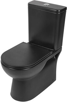Differnz staand toilet randloos met softclose zitting mat zwart