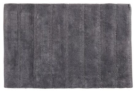 Differnz Stripes badmat geschikt voor vloerverwarming - 100% katoen - Grijs - 45 x 75 cm