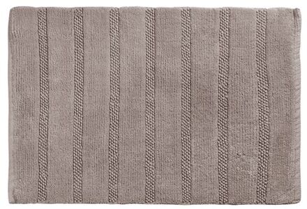 Differnz Stripes badmat geschikt voor vloerverwarming - 100% katoen - Taupe - 45 x 75 cm