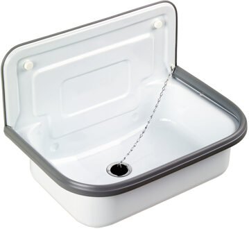 Differnz Uitstortgootsteen Differnz 50x33cm met Afvoerstop Wit