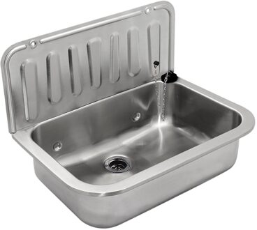 Differnz Uitstortgootsteen Differnz 50x35cm met Afvoerstop RVS