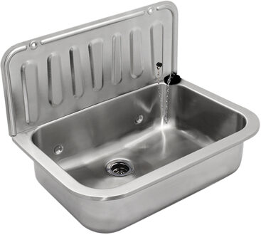 Differnz Uitstortgootsteen Differnz 50x35cm met Afvoerstop RVS