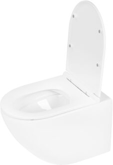 Differnz Wandtoilet Differnz Met PK Uitgang Rimless Inclusief Toiletbril Glans Wit