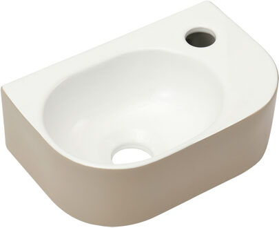 Differnz Waskom Differnz Lina fontein Keramiek 30x20x10 cm Beige/ hoogglans wit