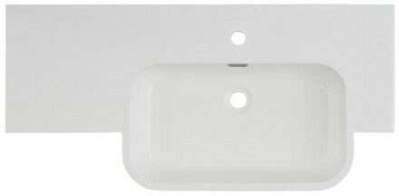 Differnz Wastafel 100x20x48cm 1 kraangat 1 wasbak Polybeton Wit