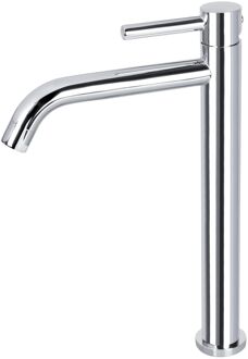 Differnz Wastafelkraan Hoog - Gebogen – Mengkraan Koud en Warm - Chroom