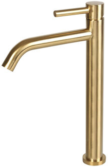 Differnz Wastafelkraan Hoog - Gebogen – Mengkraan Koud en Warm - Goud
