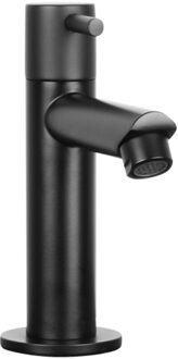 Differnz Wastafelkraan Recht – Kraan Koud Water – Toiletkraan - Mat Zwart