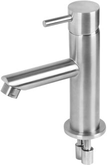 Differnz Wastafelkraan Recht – Mengkraan – Koud en Warm – Toiletkraan - Mat Chroom