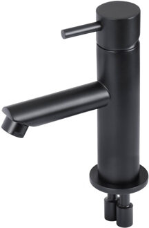 Differnz Wastafelkraan Recht – Mengkraan – Koud en Warm – Toiletkraan - Mat Zwart