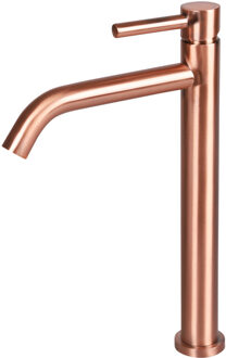 Differnz Wastafelmengkraan - Waterbesparend - Hoge Uitloop - Koper - 30,6cm