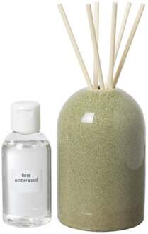 Diffuser rose amberwood - groen - ø7.7x11.8 cm