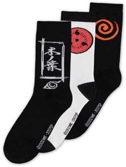 Difuzed Naruto Shippuden Socks 3-Pack Sasuke Symbol 43-46