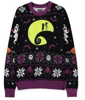 Difuzed Nightmare Before Christmas Sweater Glow in the Dark (Christmas Jumper) Size L