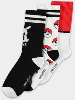 Difuzed Pokemon Socks 3-Pack Pikachu Pokeball 39-42