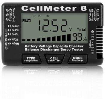 Digital Battery Checker 8 in 1 Li-ion Battery Tester Lipo LiFe NiMH Voltage Tester