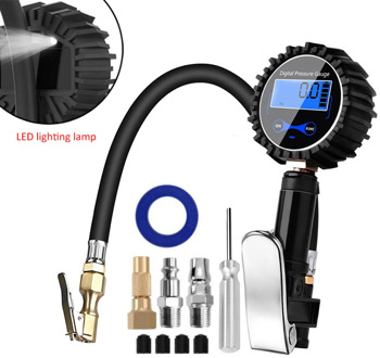 Digital Car EU Tire Air Pressure Inflator Gauge LCD Display LED Backlight Vehicle Tester Inflation Monitoring Manometro