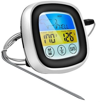 Digital Kitchen Thermometer Probe Color Touch Screen Meat Barbecue Food Temperature Measurement Tool