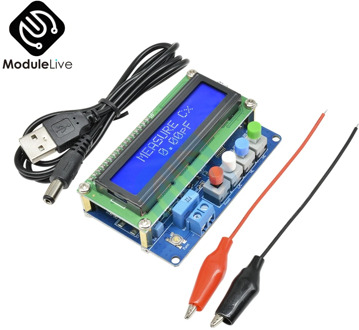 Digital LCD Inductance Table Tester Capacitance Meter LC Meter Frequency 1pF-100mF 1uH-100H LC100-A + Test clip Blue Backlight